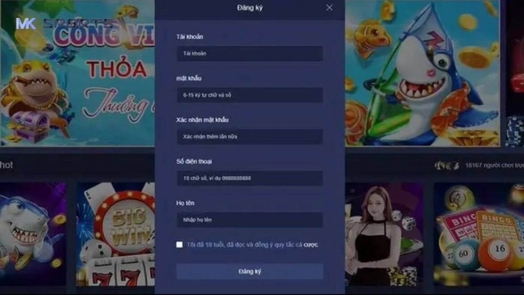 Cách đăng ký tài khoản MK Sports cực đơn giản